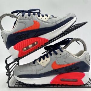 Nike Kids Sneakers - Gray, Navy, and Red